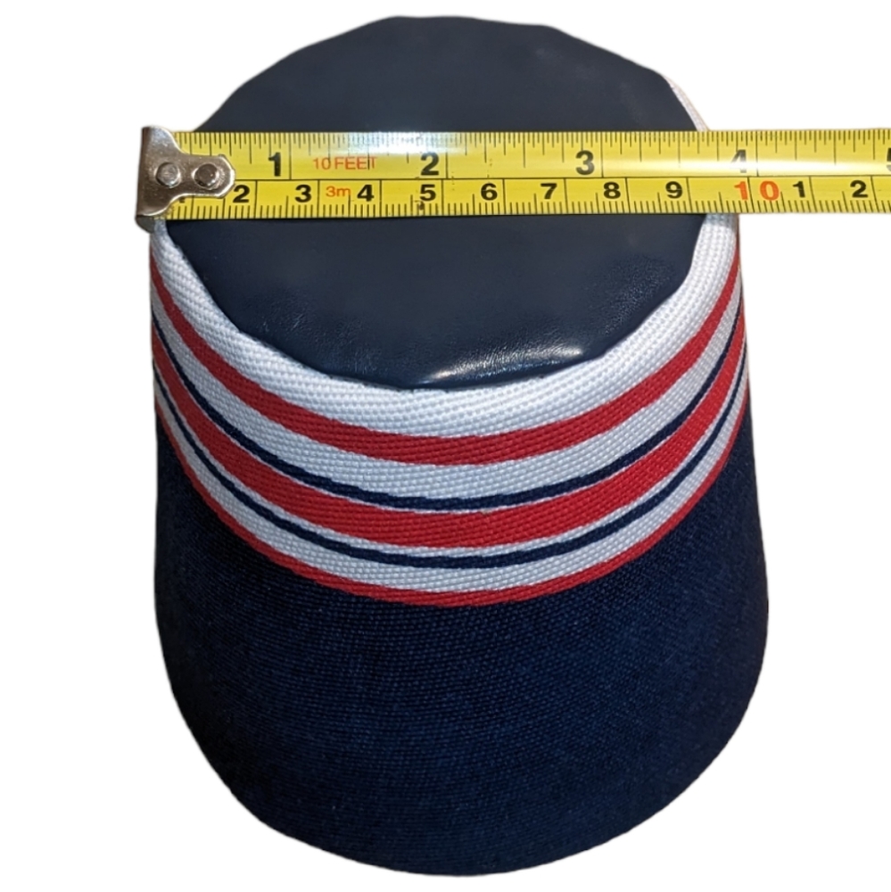 Debi Lilly Striped Basket Planter Pot Covers in Navy Blue, White & Red Set of 4 - Picture 3 of 9